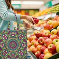 thumbnail image 4 of Ethnic Inspired Geometric Design Reusable Shopping Bag - Large Capacity Durable Grocery Tote, 4 of 5
