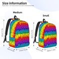 thumbnail image 2 of Disketp Bright Rainbow print Canvas Backpack Lightweight Travel Daypack Student Rucksack Laptop Backpack-Small, 2 of 5