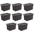 thumbnail image 1 of Sterilite 30 Gal Latching Tuff1 Stackable Storage Tote Bin w/ Latch Lid, 8 Pack, 1 of 9