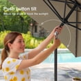 thumbnail image 5 of ACEGOSES LED Outdoor Patio 6x9ft Deck Solar Light Market Umbrella, Outside Table Umbrellas With Polyester canopy,Taupe, 5 of 8