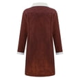 thumbnail image 4 of Awdenio Men's Winter Mid-length Suit-collar Double-breasted Fleece Composite Faux Suede Warm Jacket, 4 of 8