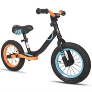 KOOKIDO Sport Balance Bike with Air Tires, Kids Bike with Rear Suspension, 12 inch Bike Without Pedal, Bike for Kids Ages 3-6, Black & Orange
