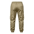 thumbnail image 5 of Guluxicc Cargo Jogger Pants for Men Multi Pocket Elastic Waist Drawstring Tapered Trousers for Outdoor Hiking Gym Workout Everyday Fall Winter, 5 of 5