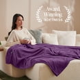 thumbnail image 3 of Bare Home Microplush Fleece Blanket - 300 GSM - Fuzzy Microfleece - Soft & Plush - Twin/Twin XL, Plum, 3 of 10