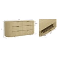 thumbnail image 3 of Olivia Modern 71.3 Double Dresser with 6 Drawers in Natural Oak and Gold, 3 of 10