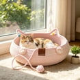 thumbnail image 6 of Washable Cat Bed for Indoor Cats Cave Cat Bed for Indoor Cats 15 Inch Enclosed Cat Cave Bed Cat Scratcher Bed Durable Cat Accessories for Indoor Cats Blue, 1 Pack, 6 of 6