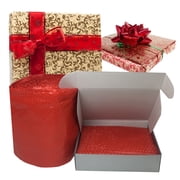 Small Bubble Red Wrap - 60 x 12 Wide Perforated Every 12 Bubble roll