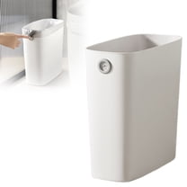 Small Trash Can,Office Trash Can,Bathroom Trash Can,Heavy Duty Rectangular Commercial Office Wastebasket,PP TPR Plastic Wastebasket Trash Container For Bathroom Bedroom Kitchen(White,5.1x10.6x11.01")