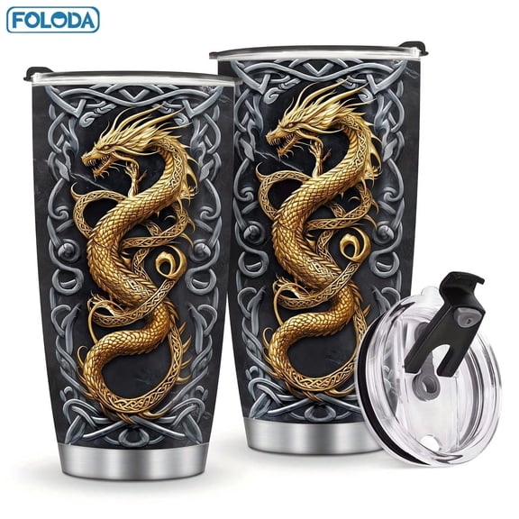 Foloda Viking Warrior Longship Insulated Stainless Steel 20 oz Tumbler Cup