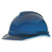 MSA Blue V-Gard Advance Class C Type I Polyethylene Vented Hard Cap With Fas-Trac 4 Point Suspension And Glaregard Underbrim