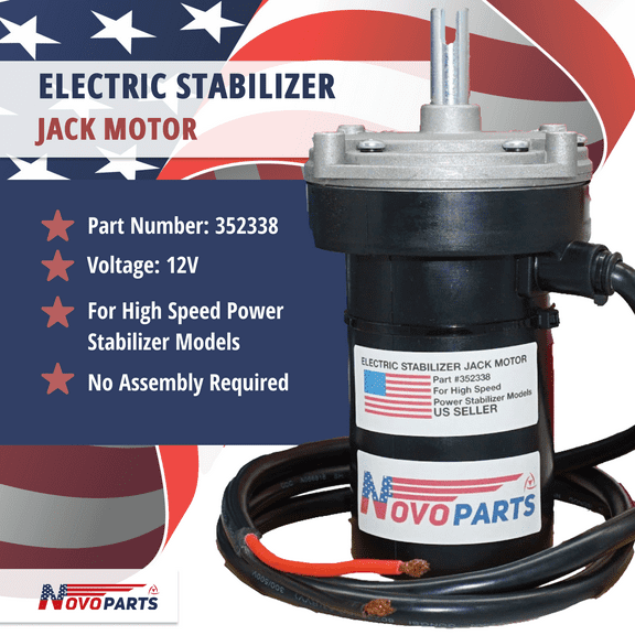RV Electric Rear Stabilizer Jack Motor 352338 Compatible with Lippert Components US SELLER ONE YEAR WARRANTY FREE REPLACEMENT FAST AND FREE SHIPPING