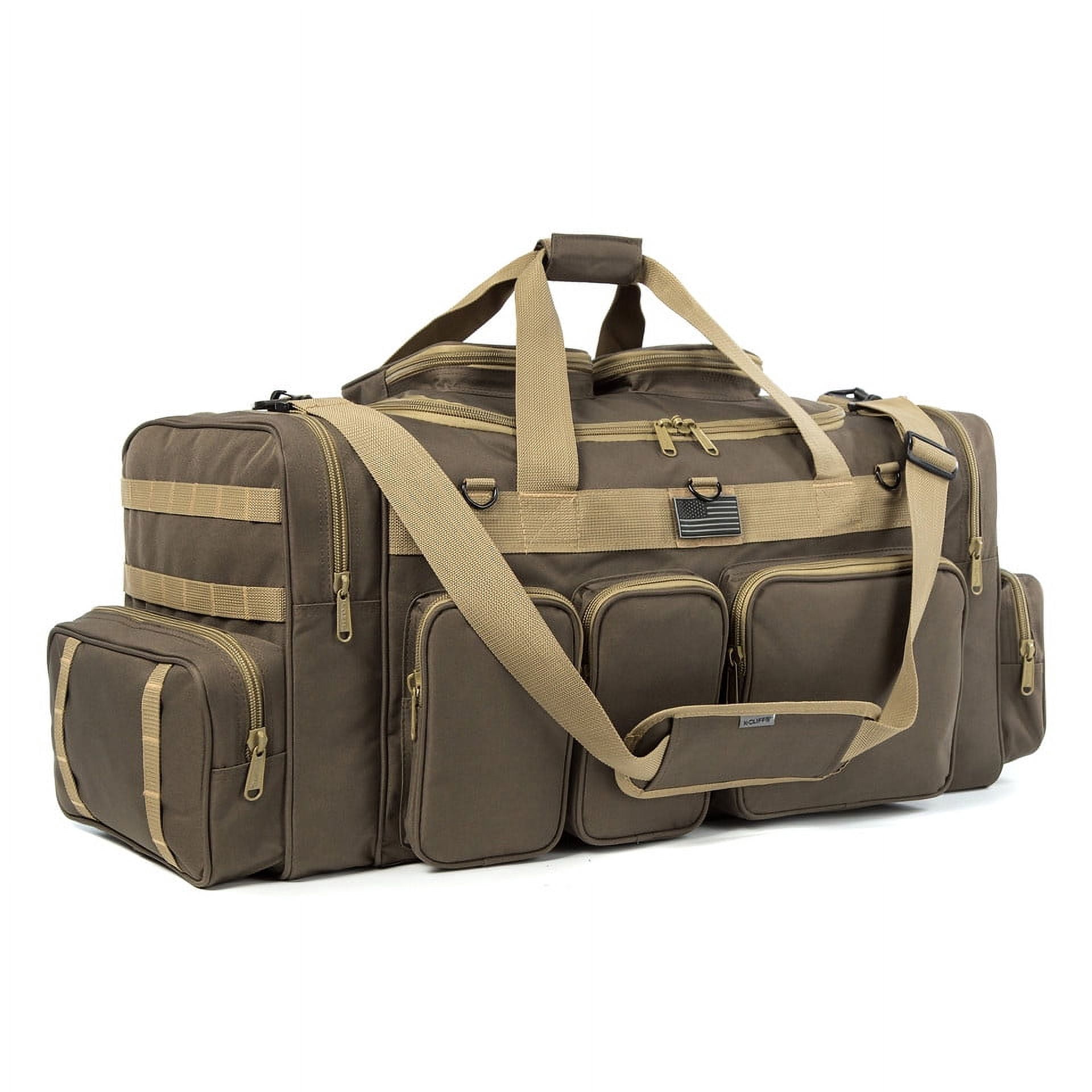K-Cliffs Heavy Duty Sports Gear Duffel Gym Tote Outdoor Range Equpment Bag High Quality Travel Weekender All Season Large 33 inch Khaki