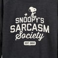 thumbnail image 3 of Peanuts - Snoopy Sarcasm Society - Women's Lightweight French Terry Long Sleeve Shirt, 3 of 6