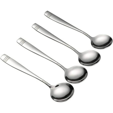 

Obstnny 12 Piece Round Soup Spoon Stainless Steel Bouillon Spoon