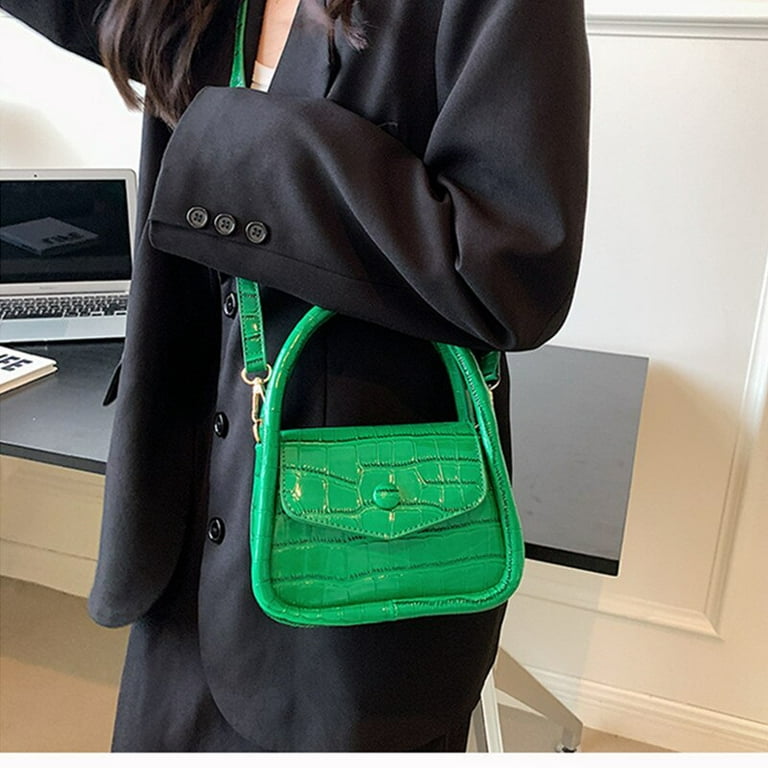 Cocopeaunts Female Simple Luxury Messenger Bag Quality Soft Leather Shoulder Bag Stylish Top Handle Handbag Ladies Small Flap Crossbody Bag, Adult