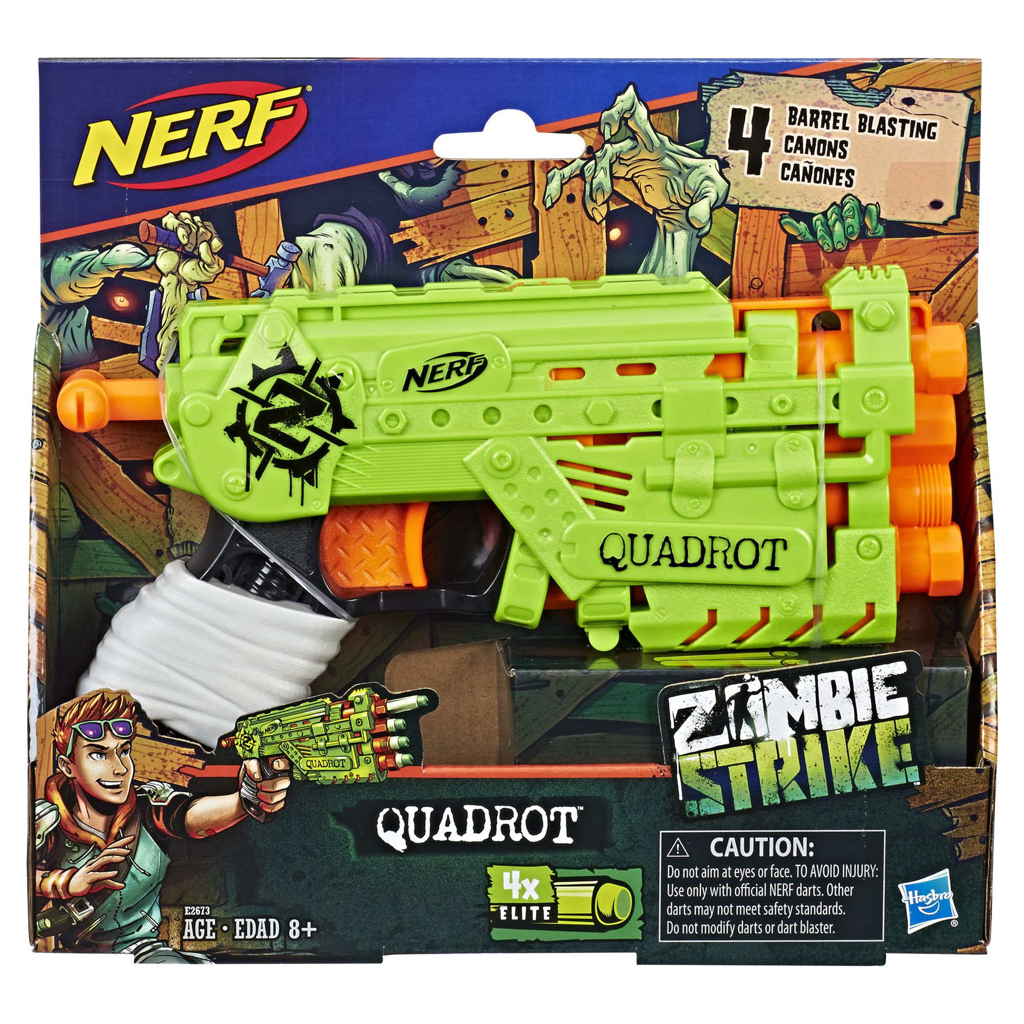 Nerf Zombie Strike Quadrot Blaster, for Kids Ages 8 and Up, Includes 4 Darts - image 2 of 8
