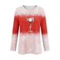 thumbnail image 6 of KICILVS Womens Christmas Tops Red Wine Glass Print Long Sleeve Crew Neck T Shirt Casual Holiday Blouse for Christmas Day Outfits, 6 of 8