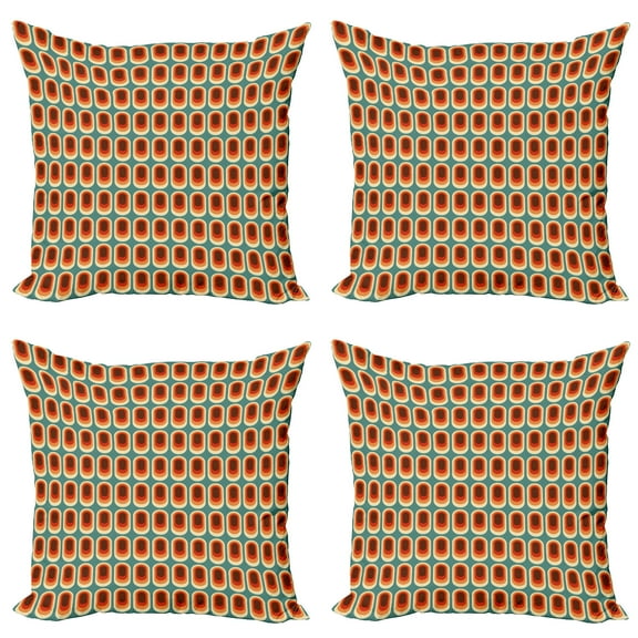 Ambesonne Retro Throw Pillow Cover 4 Pack, Vintage Fashion Ethno, 20", Multicolor
