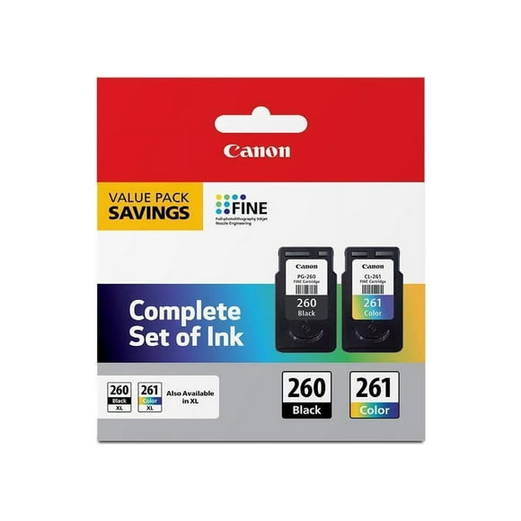 Canon PG-260 Black & CL-261 Color Ink Cartridge Value Pack for PIXMA TS5320