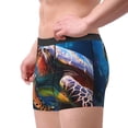 thumbnail image 2 of Pofeuu Ice Blue Ocean Sea Turtle Print Men’s Boxer Briefs, Moisture-Wicking Underwear, Regular,Trunk-Large, 2 of 5