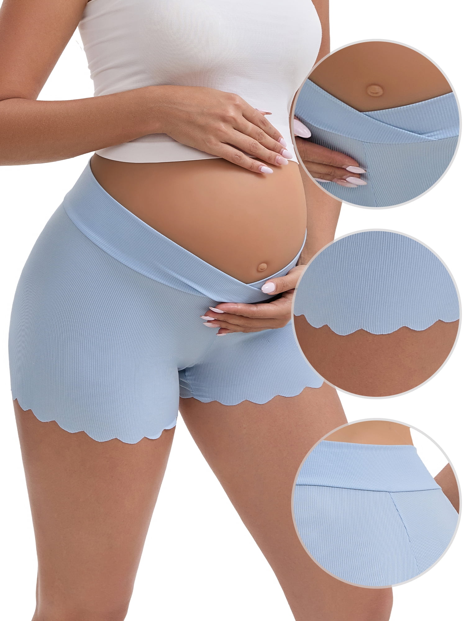 DARING DIVA Maternity Shaping Shorts Underwear Postpartum Boyshorts M Blue
