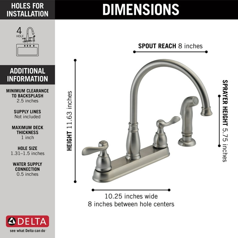 Delta Windemere Water-Efficient 2-Handle Kitchen Faucet with