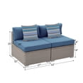 thumbnail image 3 of COSIEST 2-Piece Outdoor Gray Wicker Armless Chairs with Cushions, Pillows, 3 of 5