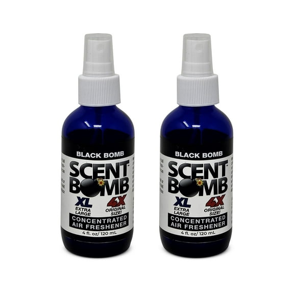 Scent Bomb Black Bomb Air Freshener 4 oz Spray 2-Pack, Long-Lasting Odor Eliminator for Home & Car, Effective Deodorizer Spray for Kitchen, Bathroom, Fresh Room Spray & Smell Neutralizer