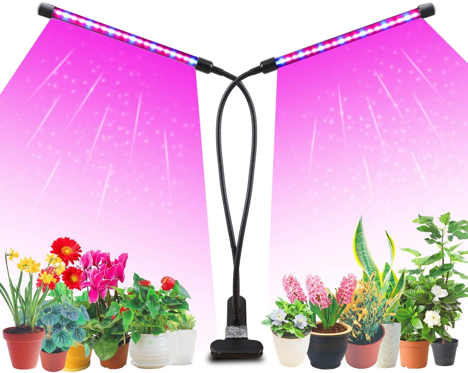 20W 40 LED Plant Growing Lights Adjustable with Clip Indoor Plants Hydroponics 
