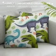 thumbnail image 3 of Nawypu  Throw Pillow Cover Blue Dino with Cartoon Dinosaurs Party and Children Room Colorful Animal Cushion Two Sides Pillow Case Square for Home, 3 of 5