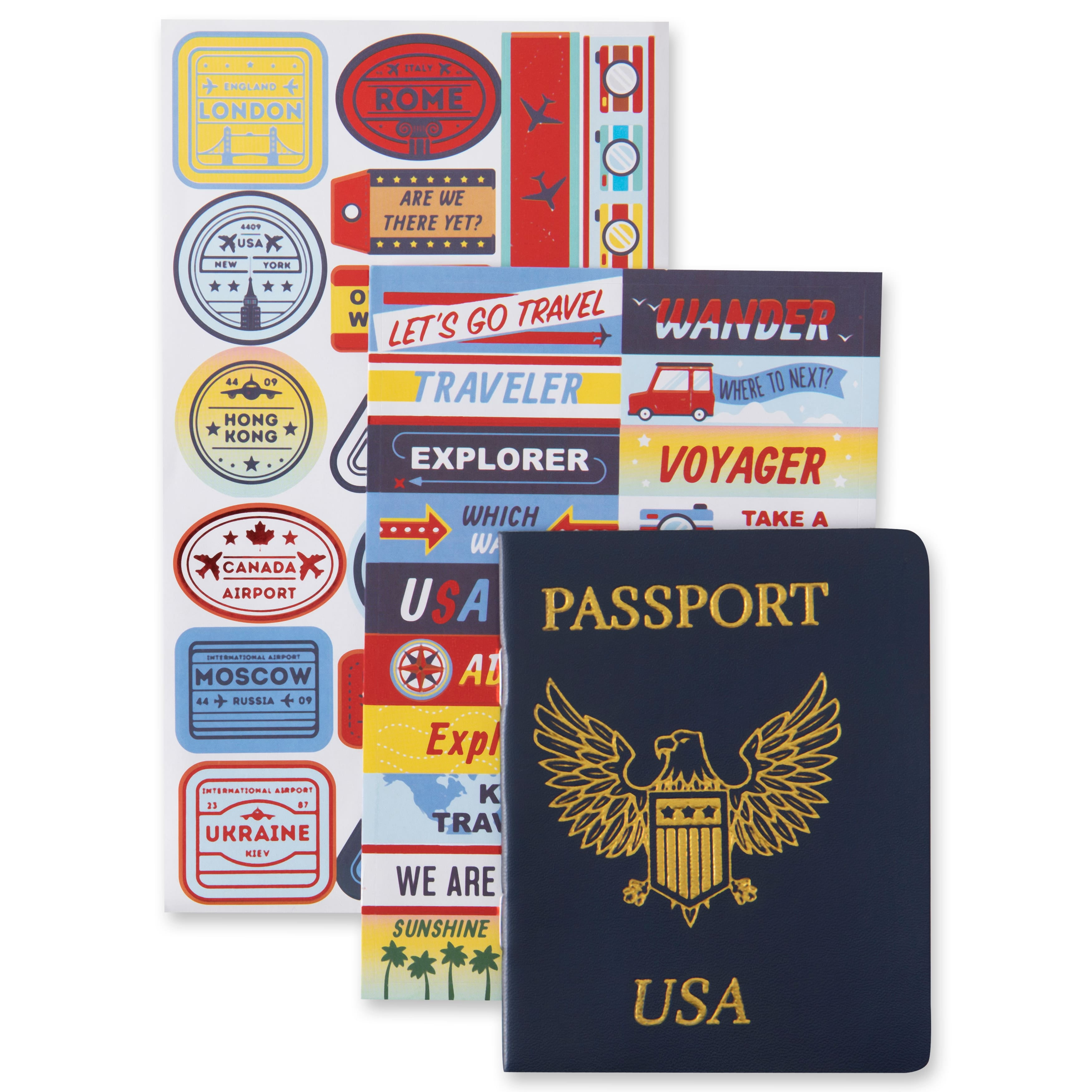 Recollections Passport & Travel Stickers, 12 Pack