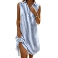thumbnail image 3 of Sentmoon Prom Dress Fitted Dress Summer 2026 Striped Print Sleeveless Lapel Regular Fit Party Dresses for Women for Night Out and Club S-XXL, 3 of 10
