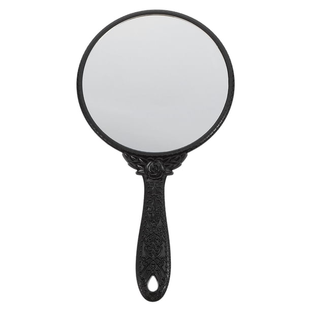 Espejo de mano retro con asa, espejo de maquillaje portátil para mujer