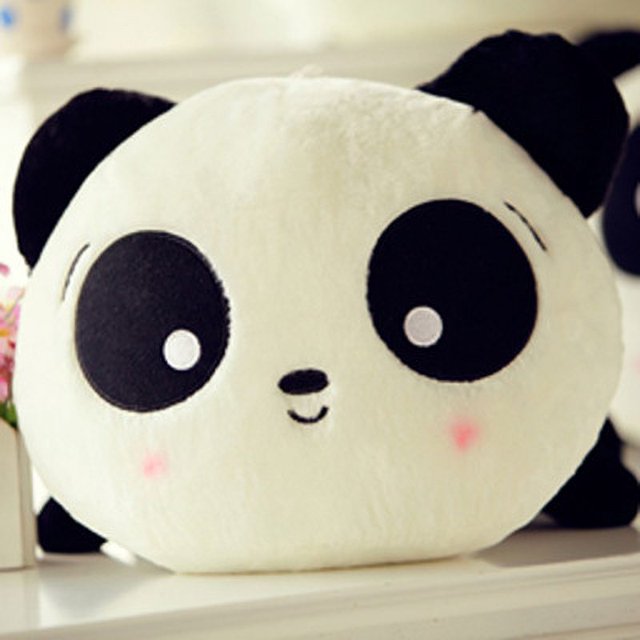 Linda caricatura grande Panda expresión juguete almohada peluche regalo de cumpleaños oso de fresa Electrónica