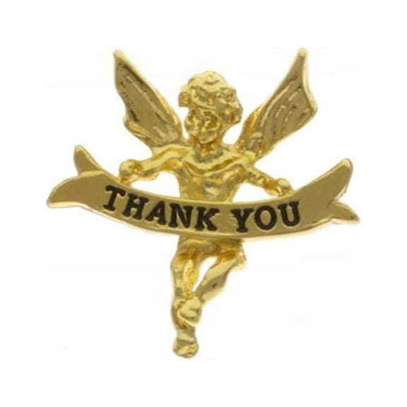 Thank You Angel Pin Gold Plated Set of 2 Pins