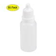 thumbnail image 1 of Uxcell 15ml/0.5 oz Botella de goteo de boca pequeña de plástico blanca 50 paquetes, 1 of 6