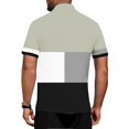 thumbnail image 3 of LRGSHF Summer Polo Shirts for Men Comfy Short Sleeve Stand Collar Tees Relaxed Fit Color Block Vacation Office Clothing Green S, 3 of 4