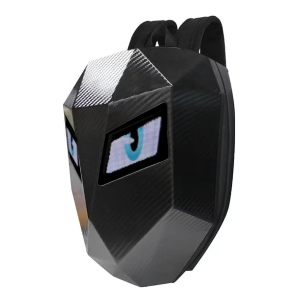 Mochila LED, Mochila Digital Con Múltiples Compartimentos Impermeables De Fibra De Carbono Para Motocicleta Para Paraguas