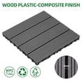 thumbnail image 4 of AENKYO 8.7 sq. ft WPC Interlocking Deck Tiles, 11.8"x11.8" Pack of 9 Waterproof Outdoor Flooring Tiles for Patio, Balcony, Dark Gray, 4 of 11