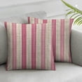 thumbnail image 3 of Acheng Classic Ticking Stripe Pink and White Pillow Covers Square Home Decorative PillowcaseThrow Pillow Cases Double Sides Pattern,Set of 2 24x24in, 3 of 7