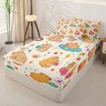 thumbnail image 2 of Homewish Cute Capybara Zipper Full Size Comforter Sets with Fitted Sheet and 2 Pillowcases For Capybara Lovers,Kawaii Flower Sweet Doughnut Zipper Bedding Set Girls,Reversible,4-Piece, 2 of 7