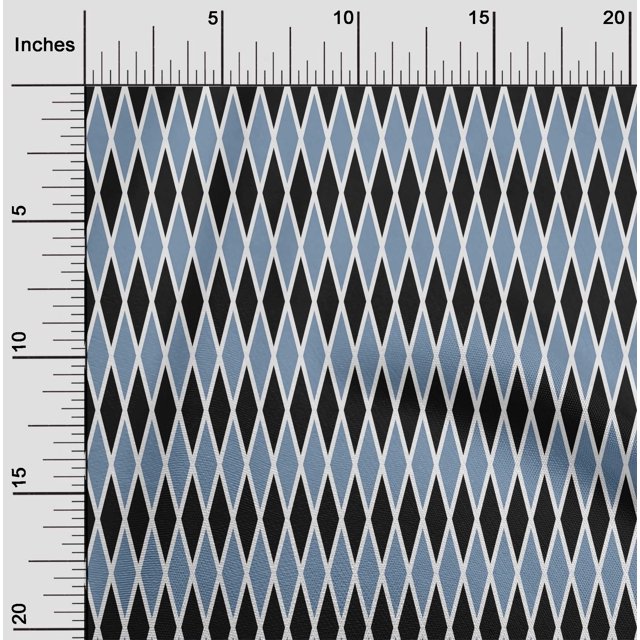 oneOone Polyester Lycra Grayish Blue Fabric Argyle Check Sewing Material Print Fabric By The Yard 56 Inch Wide