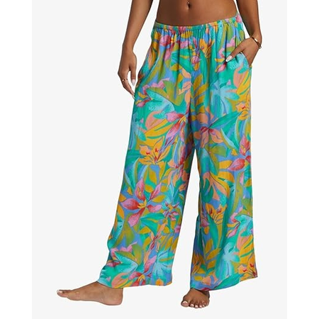 Billabong MARINA Women's Sun Catcher Elastic Waist Printed Pants, US Small/8