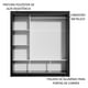 thumbnail image 5 of Ropero Closet Madesa Monaco 3 Puertas Corredizas 2 con Espejos Negro/Blanco, 5 of 5