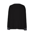 thumbnail image 6 of Mrat Womens Color Block Shirt Casual Crew Neck Sweatshirt Fall Long Sleeve Waffled Knit Sweatshirt Loose Fitting Tunic Tops Blouse Light Weight Hoodies for Women S-133 Black M, 6 of 9