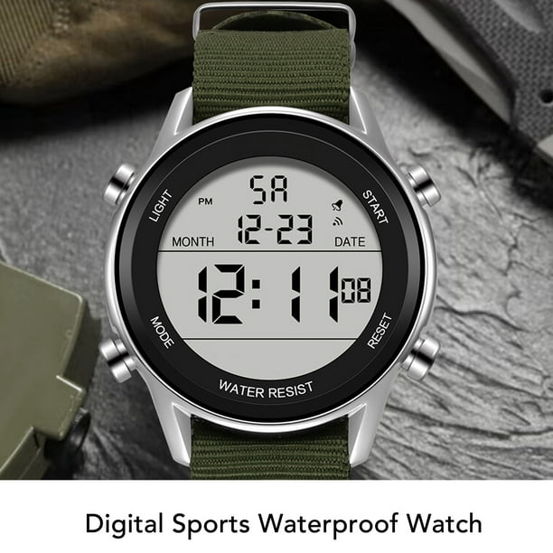 Military Watches for Men EL Backlight Mens Digital Watch for Military Green Black Walmart
