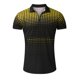 thumbnail image 3 of Camisas s Para Hombre Manga Larga Camisa informal de manga corta con cuello vuelto y cremallera con estampado informal para hombre (Yellow, XL), 3 of 5