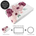 thumbnail image 2 of Sweet Jojo Designs Watercolor Floral Red Pink and Grey Fleece Milestone Baby Blanket 3 Piece Set, 2 of 6