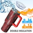 thumbnail image 5 of Red Christmas Tree and Snow Pattern Tumbler with Handle and Lid,40oz Double Wall Vacuum Insulated Tumbler,Cups Gift for Women and Men, 5 of 7