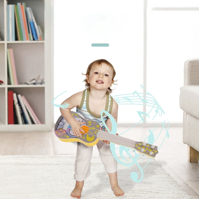 Guitare Ukulélé Musicale Design Cordes Réglables pour Enfants Instrument Ukulélé Simulation Jouet Ukulélé Simulation Instrument Ukulélé Dessin Animé Cordes Instruments